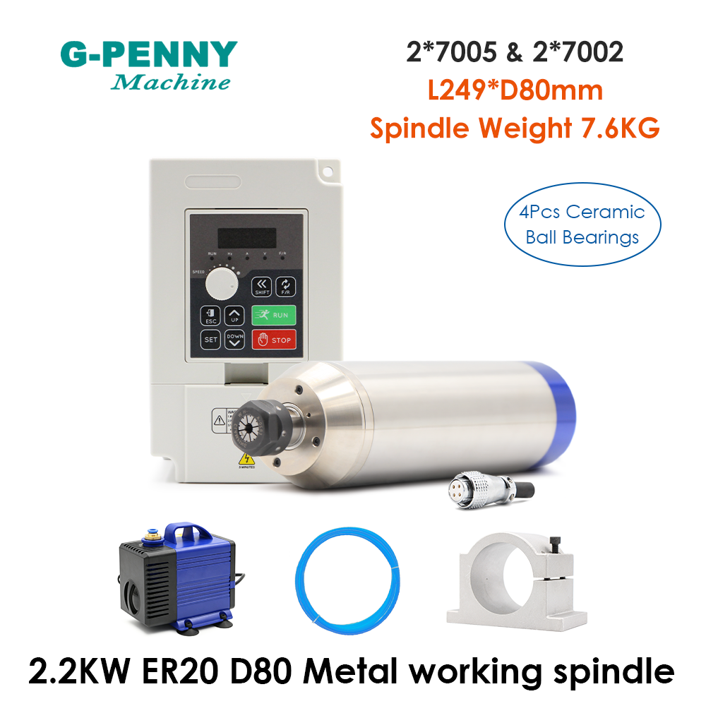 2.2kW G-Penny Water Cooled Met - đánh giá và giá 2.2Kw Water Cooled Spindle Kit Vfd