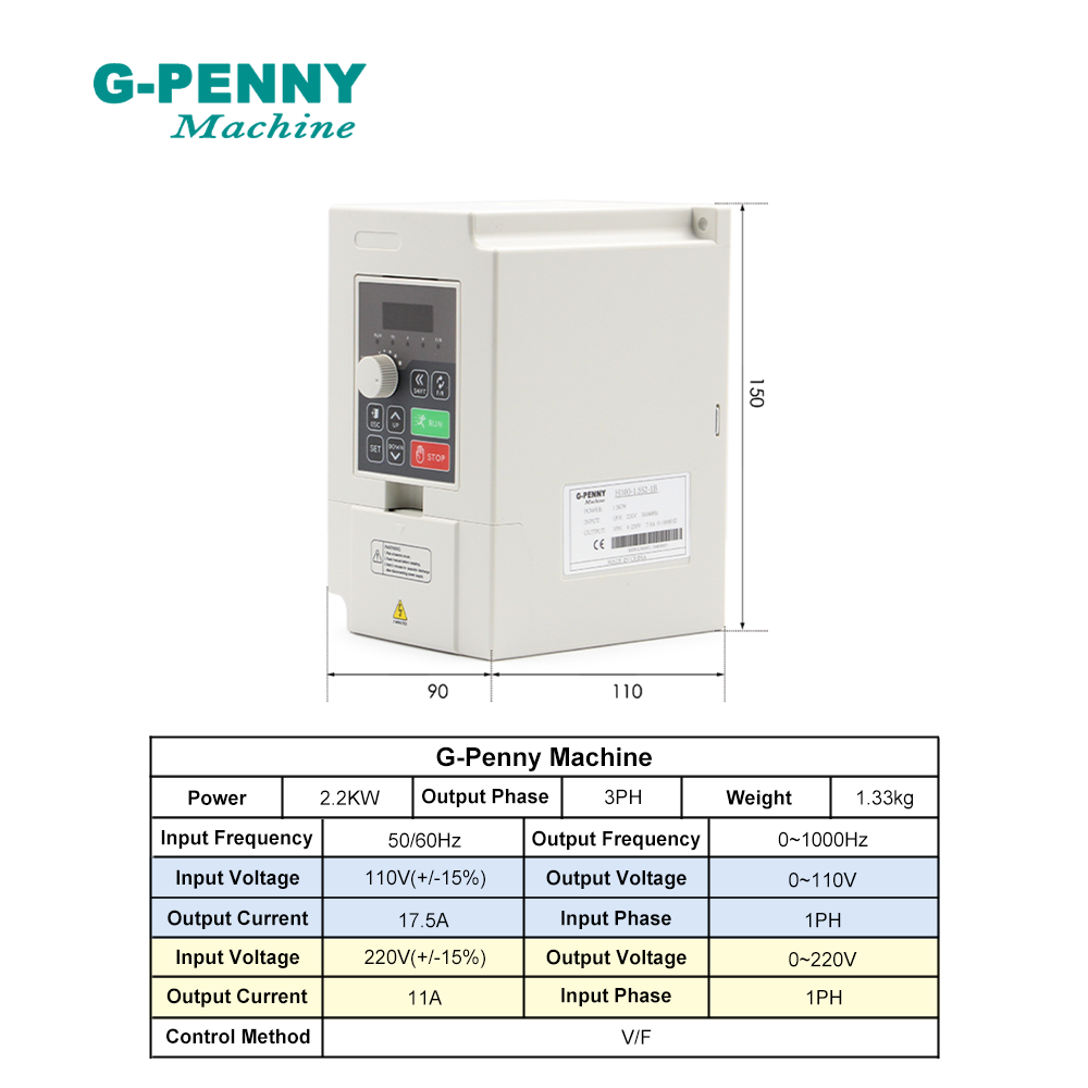 2.2kW G-Penny Water Cooled Met - đánh giá và giá 2.2Kw Water Cooled Spindle Kit Vfd