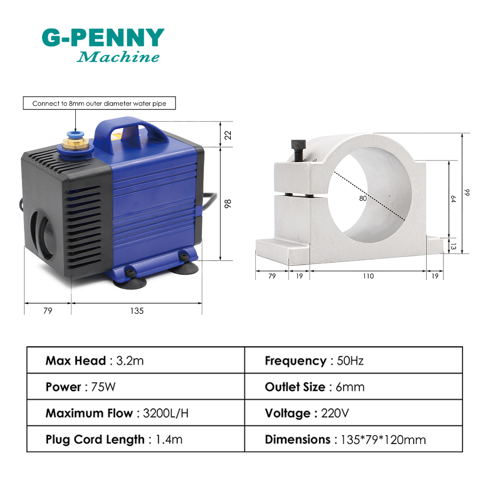 2.2kW G-Penny Water Cooled Met - đánh giá và giá 2.2Kw Water Cooled Spindle Kit Vfd